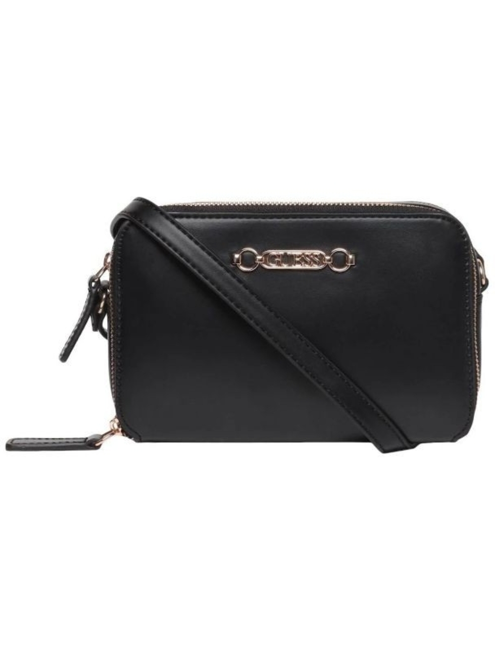 Guess Black Crossbody Bag with Gold Accent Hardware